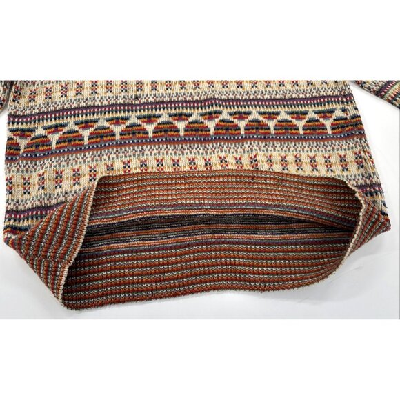 Vintage MG 100% Virgin Wool Wintuk Sweater Mens Large Boho Aztec Mexican Colors - Picture 7 of 10